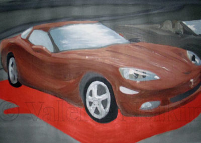 Corvette Monochrome - Oil On Paper